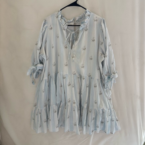 Lillou Dream Collection Richmond Blue&White Floral Mini Dress Size XL - Picture 4 of 8